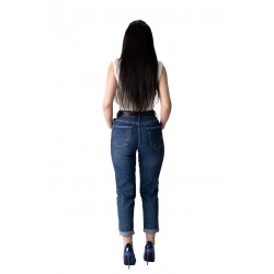 Blugi Dama Mom Fit Albastri inchis Isabella Blugi Dama Mom Fit Albastri inchis Isabella