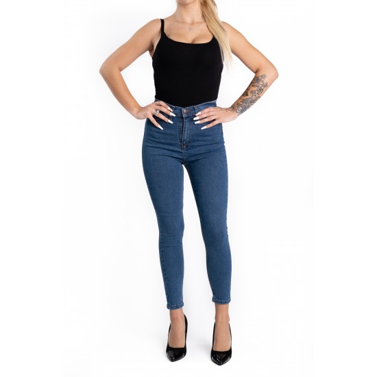 Blugi Dama Skinny Albastri Talie Inalta Blugi Dama Skinny Albastri Talie Inalta