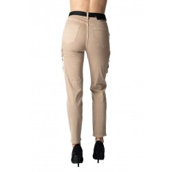 Blugi Dama Crem Cargo cu Buzunare Laterale si Talie Inalta: Confort Urban si Stil Versatil