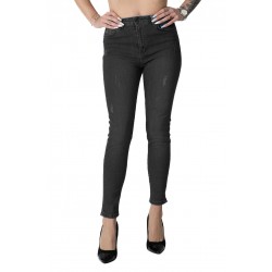 Blugi Dama Semivatuiti Negri Skinny Elastici cu Talie inalta