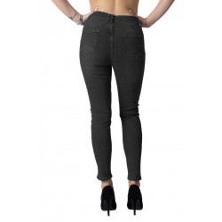 Blugi Dama Semivatuiti Negri Skinny Elastici cu Talie inalta