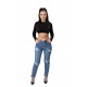 Blugi Dama Mom Fit Albastru Valerie