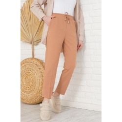 Pantaloni Dama Gabriella Cu Elastic In Talie, Bej