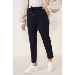 Pantaloni Dama Gabriella Cu Elastic In Talie, Bleumarin