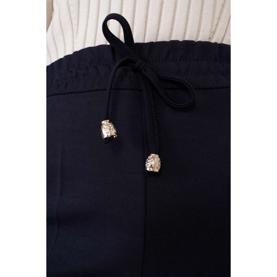 Pantaloni Dama Gabriella Cu Elastic In Talie, Bleumarin