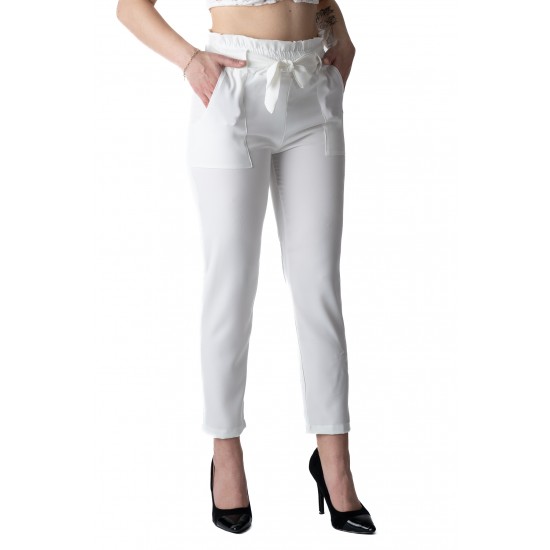 Pantaloni Dama Cu Cordon In Talie,Albi,Dylan Pantaloni Dama Cu Cordon In Talie,Albi,Dylan