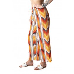 Pantaloni Dama Largi Vaporosi pentru Zilele Calde, Galben cu portocaliu