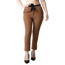 Pantaloni Dama Cu Cordon In Talie,Maro,Giulia