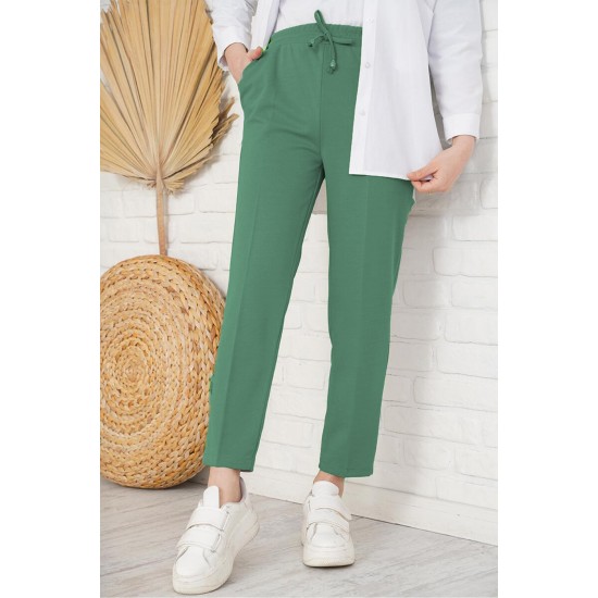 Pantaloni Dama Gabriella Cu Elastic In Talie, Verde Inchis Pantaloni Dama Gabriella Cu Elastic In Talie, Verde Inchis