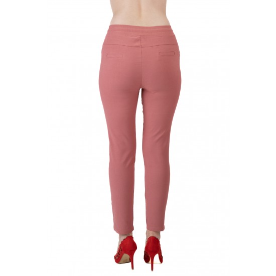 Pantaloni Jasmine Dama Cu Siret In Talie ,Roz