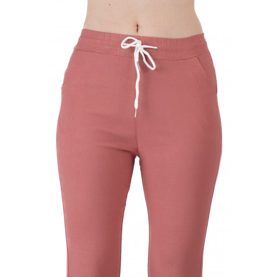 Pantaloni Jasmine Dama Cu Siret In Talie ,Roz
