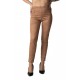 Pantaloni Tip Colant Din Catifea Crem Elastica Cu Strasuri Melanie