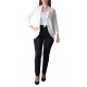 Compleu Dama Din 2 Piese cu Pantaloni Negri Si Sacou Alb Tip Blazer Compleu Dama Din 2 Piese cu Pantaloni Negri Si Sacou Alb Tip Blazer