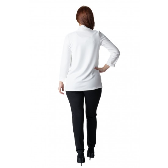 Compleu Dama Din 2 Piese cu Pantaloni Negri Si Sacou Alb Tip Blazer Compleu Dama Din 2 Piese cu Pantaloni Negri Si Sacou Alb Tip Blazer