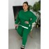 Trening Bumbac Dama Din 2 Piese cu Pantaloni Verde, Sophi