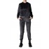 Compleu Catifea Dama Din 2 Piese cu Pantaloni sI Bluza Gri, Clover