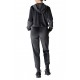 Compleu Catifea Dama Din 2 Piese cu Pantaloni sI Bluza Gri, Clover
