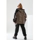 Trening Bumbac Dama Din 2 Piese cu Pantaloni Negru si Bluza Animalprint , Vera Trening Bumbac Dama Din 2 Piese cu Pantaloni Negru si Bluza Animalprint , Vera
