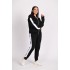 Trening Bumbac Dama Din 2 Piese cu Pantaloni Negru cu Dunga alba Nana