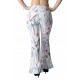 Pantaloni Dama Albi Evazati Cu Motive Florale Pantaloni Dama Albi Evazati Cu Motive Florale