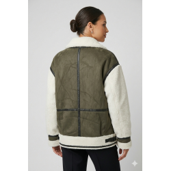 Jachetă Shearling Oversize – Mărime Unică, Stil Premium Kaki Jachetă Shearling Oversize – Mărime Unică, Stil Premium Kaki
