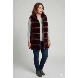 Vestă Grena din Blană Artificială si Piele Ecologică 