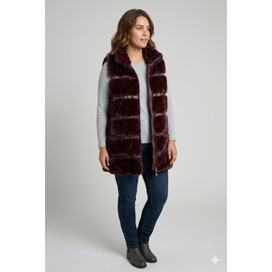 Vestă Grena din Blană Artificială si Piele Ecologică 