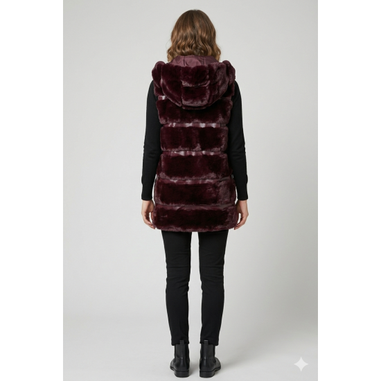 Vestă Grena din Blană Artificială si Piele Ecologică 