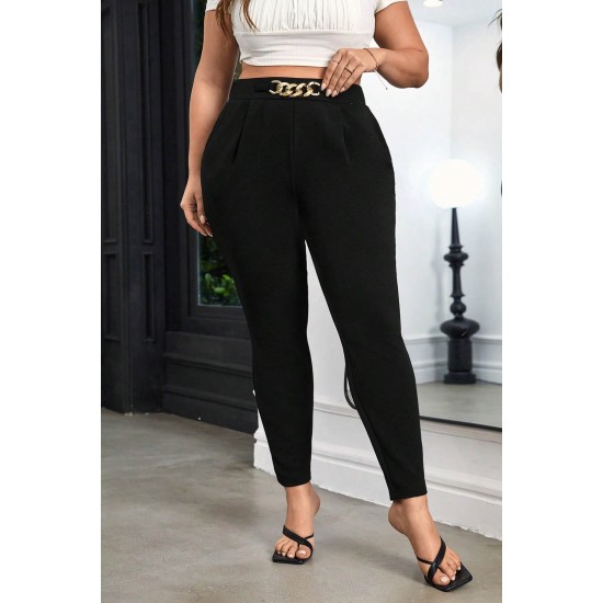 Pantaloni Dama Marime Mare Eleganti Ophelia Negri