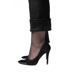 Pantaloni Dama Masura Mare Negri Lorena vatuiti/plusati