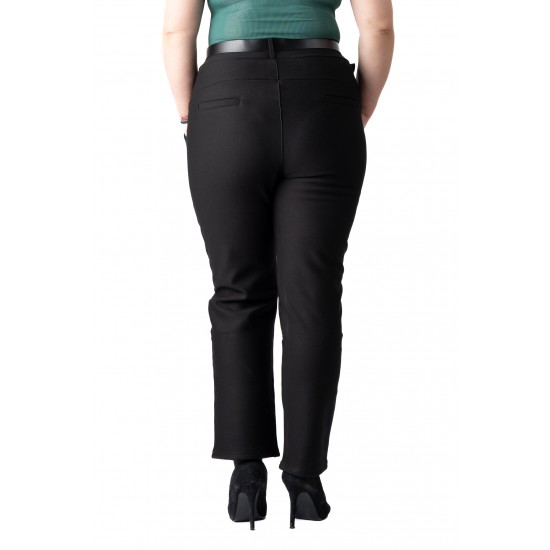 Pantaloni Dama Masura Mare Negri Lorena vatuiti/plusati