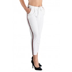 Pantaloni Dama Eleganti, Albi cu Vipusca Skylar