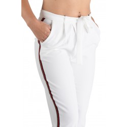 Pantaloni Dama Eleganti, Albi cu Vipusca Skylar