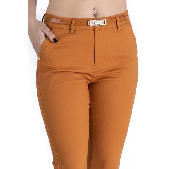  Pantaloni Alyssa Maro Caramel Eleganti Marime Mare
