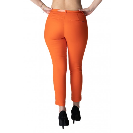 Pantaloni Alyssa Portocaliu Eleganti Marime Mare