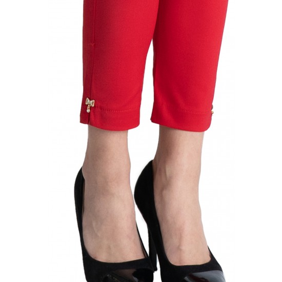 Pantaloni Alyssa Rosu Eleganti Marime Mare