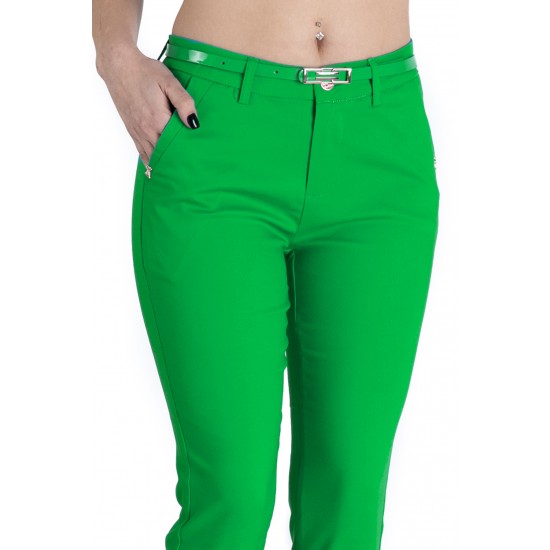 Pantaloni Alyssa Verde Eleganti Marime Mare