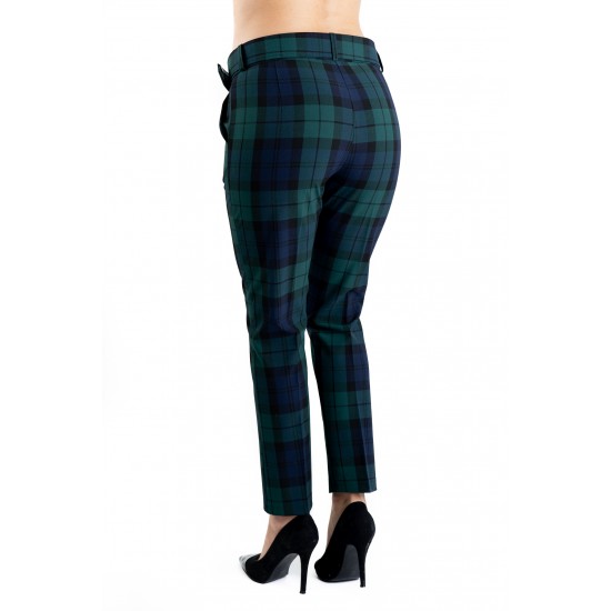 Pantaloni Dama Eleganti In Carouri Verzi Ember Pantaloni Dama Eleganti In Carouri Verzi Ember