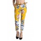 Pantaloni Dama Eleganti Caroline,Galbeni Motive Florale Pantaloni Dama Eleganti Caroline,Galbeni Motive Florale