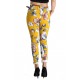 Pantaloni Dama Eleganti Caroline,Galbeni Motive Florale Pantaloni Dama Eleganti Caroline,Galbeni Motive Florale