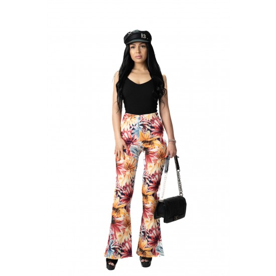 Pantaloni Dama Negri Evazati Cu Motive Florale Sofia Pantaloni Dama Negri Evazati Cu Motive Florale Sofia
