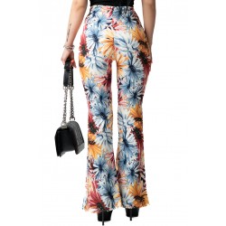 Pantaloni Dama Negri Evazati Cu Motive Florale Sofia