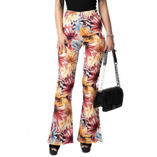 Pantaloni Dama Negri Evazati Cu Motive Florale Sofia Pantaloni Dama Negri Evazati Cu Motive Florale Sofia
