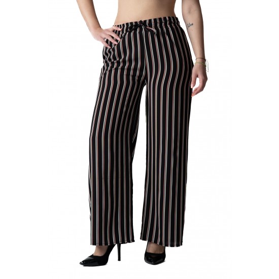 Pantaloni Dama Negri Cu Alb Roz Dungi Larg De Vara Pantaloni Dama Negri Cu Alb Roz Dungi Larg De Vara