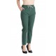 Pantaloni Dama  Antonia Din  Bumbac  racoros de vara Cu Siret In Talie,Verde Inchis