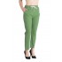 Pantaloni Dama Antonia Din Panza Topita Bumbac Cu Siret In Talie,Verde Prazuliu