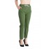 Pantaloni Dama Antonia Din Bumbac  răcoros de vara Cu Siret In Talie,Verde Kaki