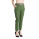 Pantaloni Dama Antonia Din Bumbac  răcoros de vara Cu Siret In Talie,Verde Kaki