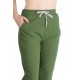 Pantaloni Dama Antonia Din Bumbac  răcoros de vara Cu Siret In Talie,Verde Kaki