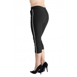 Pantaloni Dama Masura Mare Trei Sferturi 3/4, Negri ,Cu Vipusca